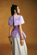 Vietnam Scenic Landmark Taffeta Halter Peplum Top for women, from KEIRA TONG, The Viet Concept 