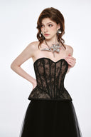 LUCILLA • Eren Floral Lace Corset & Tulle Midi Skirt Set
