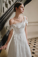 LARMES • Matilda Ivory Ruffled Evening Gown