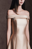 SANT SOUCI • Sienna Crystal Embellished Off-Shoulder Taffeta Midi Dress