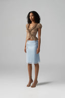 Namy Sheer Ruffle Puff-Sleeve Tie Top for women, from HUELLEY HUELLEY, The Viet Concept