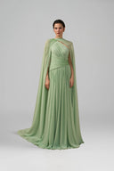Amara One-Shoulder Crystal Chiffon Evening Gown for women, from 21SIX, The Viet Concept