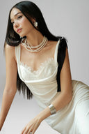 White Lumière Bodycon Maxi Dress for women, from Guyehi Studio, The Viet Concept 