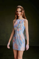 VONTIER DE MONTIER • Songbird Winged Taffeta A-Line Mini Dress With Detachable Cape