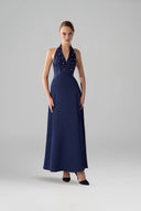 Valencia Pearl-Draped Silk Gown for women, from DANG PHONG DESIGNER, The Viet Concept