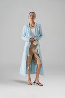 HOBB • Dali Sheer Cotton-Tencel Wrap Trench Coat