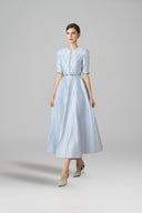 ROSEE de MATIN • Taffta Blue Midi Dress