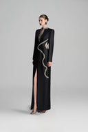 Deep V-Neck Wavy Crystal Embellished Dress for woman, from GVLUX, The Viet Concept 