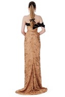 Midnight Lace Embroidered Off-Shoulder Couture Gown for women, from MR CRAZY & LADY SEXY, The Viet Concept 
