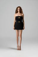 Obsidian Belle Strapless Silk Taffeta Mini Dress for women, from IHF STUDIO, The Viet Concept