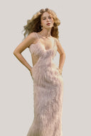  Cream Le Miele Strappy Cowl Maxi Dress for women, from La Vierge, The Viet Concept 