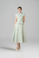 ROSEE de MATIN • Mint Satin Hibiscus Blazer