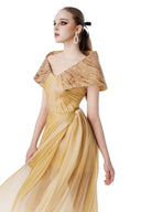 MR CRAZY & LADY SEXY • Golden Flow Architectural Cape Gown