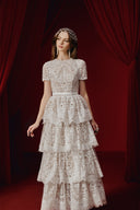 Rella Floral Lace Silk Midi Dress for women, from JOSEPHINE, The Viet Concept