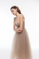 JOSÉPHINE • Perla Lace Tulle Sculpted Maxi Dress