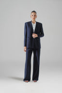 HOBB • Striped High-Waisted Wide-Leg Twill Pants