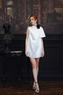 Galvin Floral Draped Silk Mini Dress for women, from DANG PHONG DESIGNER, The Viet Concept