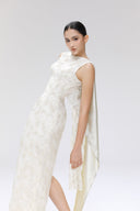 Trouvaille Backless Sequin Lace Evening Gown with Scarf for women, from SORAMAME, The Viet Concept