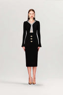 Insecta Cotton Denim Pencil Midi Dress for women, from DO LONG, The Viet Concept 