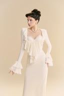 LINH PHUNG • Soufflé Ivory Organza Mermaid Midi Dress