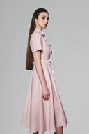 Asowa A-line Bow Cotton Midi Dress for women, from White Plan, The Viet Concept 