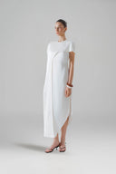 HOBB • Draped Silk Midi Dress