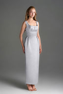IHF STUDIO • Vine Guipure Lace & Silk Taffeta Bustier Midi Dress with Mini Cape
