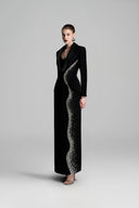 Sided Wavy Crystal Embellished Dress for woman, from GVLUX, The Viet Concept 