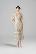 ROSEE de MATIN • White Daisy Long Fishtail Dress