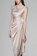 Kaytlyn Sarong Sleeveless Silk Blend Calf Length Dress for women, from Whiet Plan, the Viet Concept 