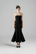 ROSEE de MATIN • Julia Black High-Waisted Tailored Midi Skirt