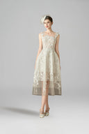 ROSEE de MATIN • Carolina Floral White Lace Midi Dress