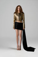 Black Silk-Lined Taffeta Bralette for women, from IHF STUDIO, The Viet Concept