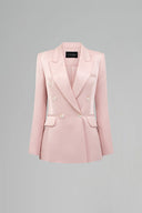 Rosé Lumière Silk Taffeta Oversized Blazer for women, from IHF STUDIO, The Viet Concept 
