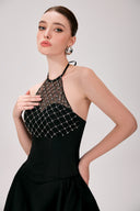 Ellen Crystal Embellished Satin Mini Dress for women, from DANG PHONG DESIGNER, The Viet Concept
