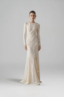 ARTI APPAREL • Aveline Lace-Embellished Jersey Maxi Dress