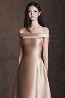 SANT SOUCI • Sienna Crystal Embellished Off-Shoulder Taffeta Midi Dress