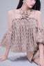 Oceania Straight Square Neck Organza Shirt for women, from Lam Khue, The Viet Concept