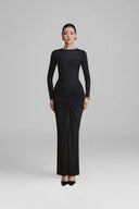 Scoria Boat Neck Gathering Maxi Dress for woman, from ARTI, The Viet Concept