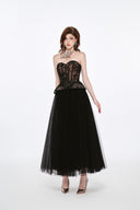 LUCILLA • Eren Floral Lace Corset & Tulle Midi Skirt Set