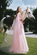 Juliette Ruffle Trim Mesh A-Line Evening Gown for women, from LINH PHUNG, The Viet Concept