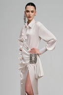 Terell Mermaid Side Slit Silk Satin Floor Length Dress for women, from Ha Thanh Viet, The Viet Concept 