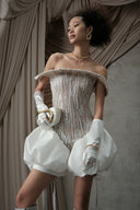 Cera Sculpted Silk Lace Couture Bodysuit for women, from MOC NHU, The Viet Concept