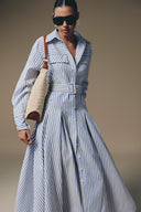 Thera Striped Belted Cotton Shirt Dress for women, from Keira Tong, The Viet Concept