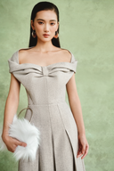 Gray Venice Midi Dress for women, from WHITE PLAN, The Viet Concept 