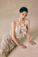 Le Corail 3D Floral Sequined Mesh Fishtail Gown for women, from VONTIER DE MONTIER, The Viet Concept