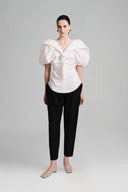 White Knotted Scarf Blouse for women, from Lecia, The Viet Concept 