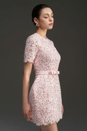 Sequin Floral Lace Crystal Bow Couture Mini Dress for women, from IHF ATUDIO, The Viet Concept 