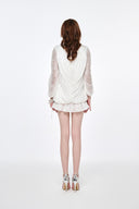 Sia V-Neck Batwing Luxury Mini Dress for women, from JOSEPHINE, The Viet Concept