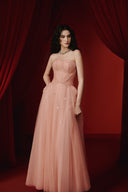 Irene Crystal Embellished Tulle Silk A-Line Gown for women, from JOSEPHINE, The Viet Concept